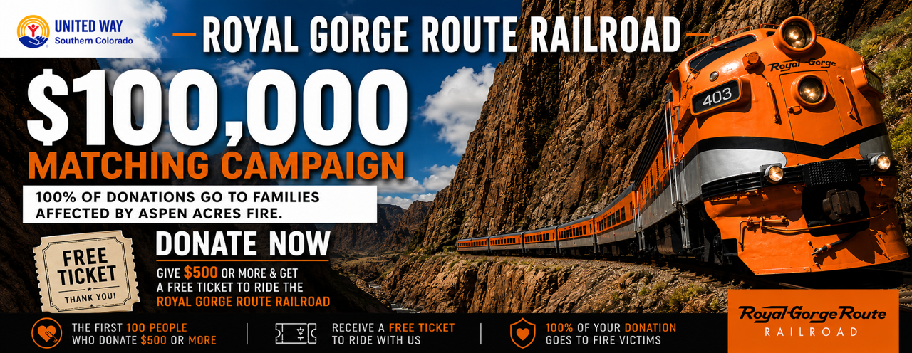 Royal Gorge Route Railroad Wildfire Relief Match Campaign